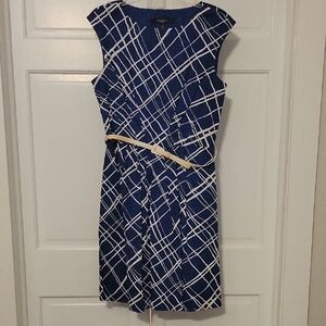 Blue and White Patterned Dress